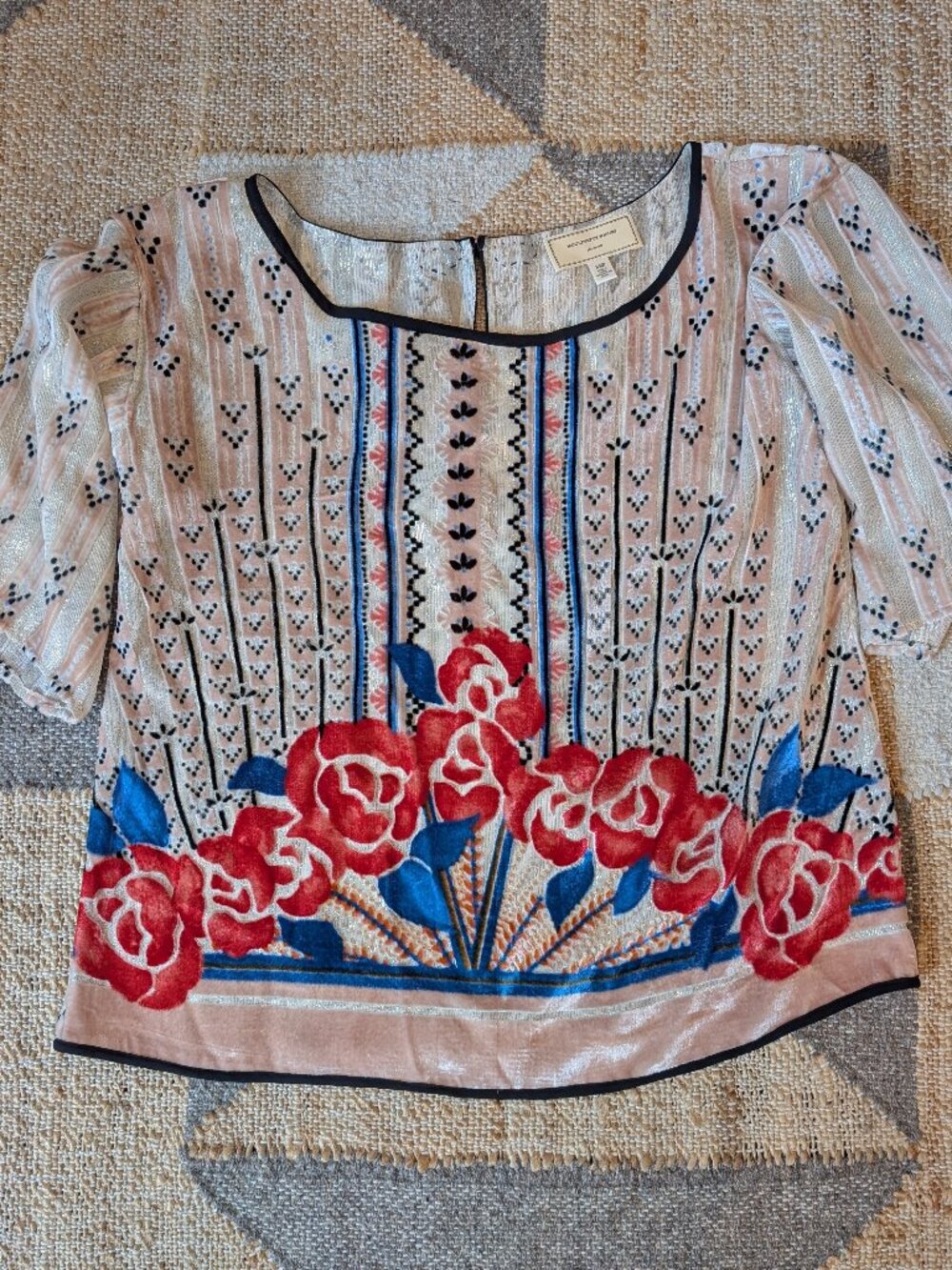NWOT Anthropologie Crushed Velvet Blouse